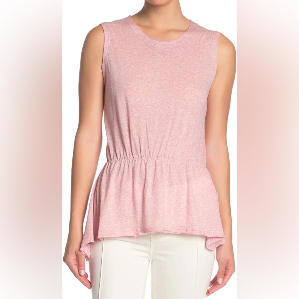 Allsaints Waisty Tee Sleeveless Pink Marl